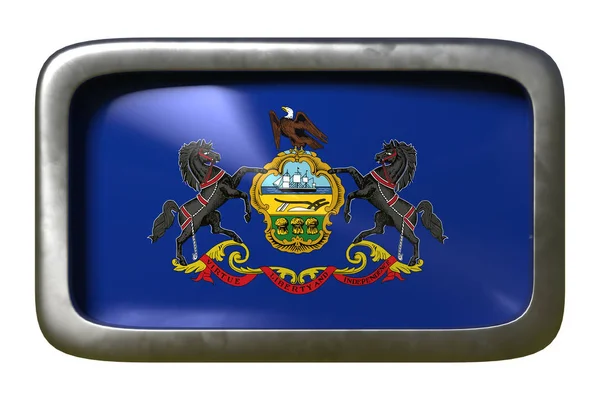 Renderowanie 3D flagi stanu Pensylwania — Zdjęcie stockowe