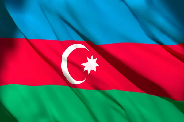 Renderowanie 3D flagi Azerbejdżanu — Zdjęcie stockowe