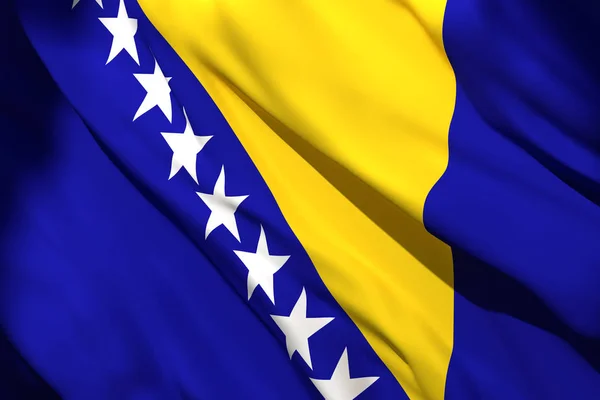 3d representación de la bandera de Bosnia y Herzegovina —  Fotos de Stock