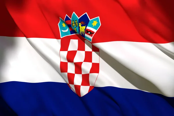 3d representación de la bandera de Croacia — Foto de Stock