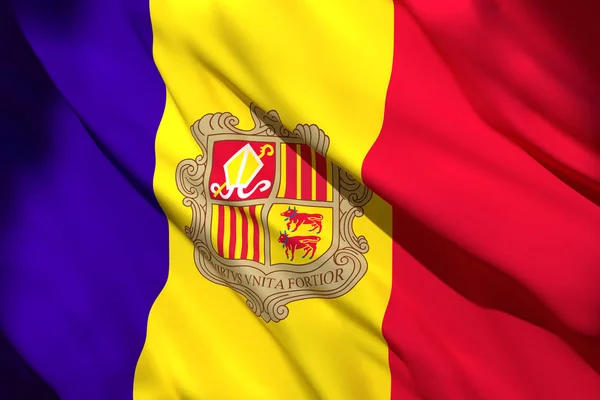 3d rendu du drapeau andorran — Photo