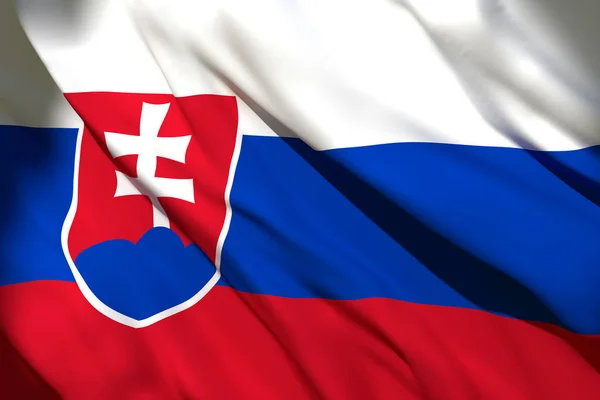 斯洛伐克国旗的 3d 渲染 — 图库照片