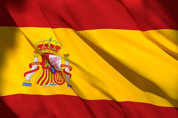 3d rendu du drapeau de l'Espagne — Photo