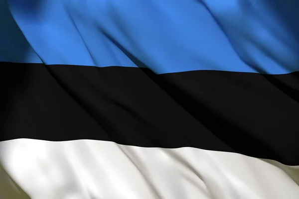Renderização 3d da bandeira da Estónia — Fotografia de Stock