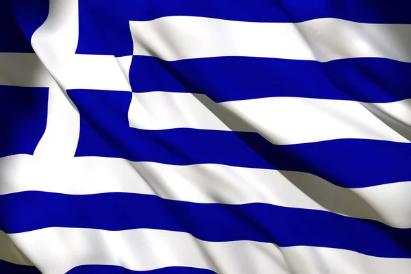 3d representación de la bandera de Grecia —  Fotos de Stock