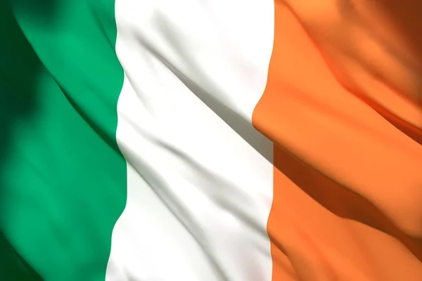 3D-rendering van de vlag van Ierland — Stockfoto