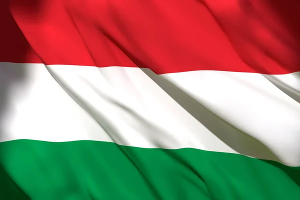 3D-рендеринг флага Венгрии — стоковое фото