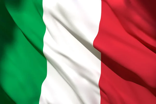 Τρισδιάστατη απεικόνιση του Ιταλία σημαία — Φωτογραφία Αρχείου