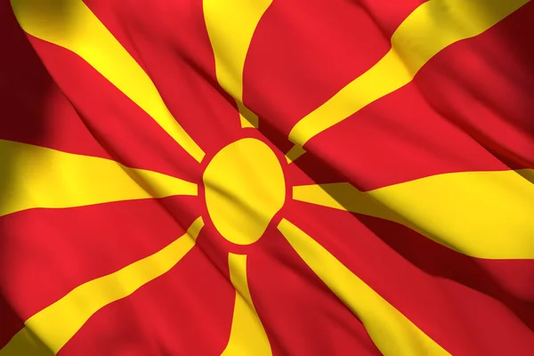 3d representación de bandera de Macedonia —  Fotos de Stock