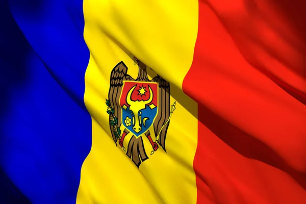Prostorové vykreslování Moldavské vlajky — Stock fotografie
