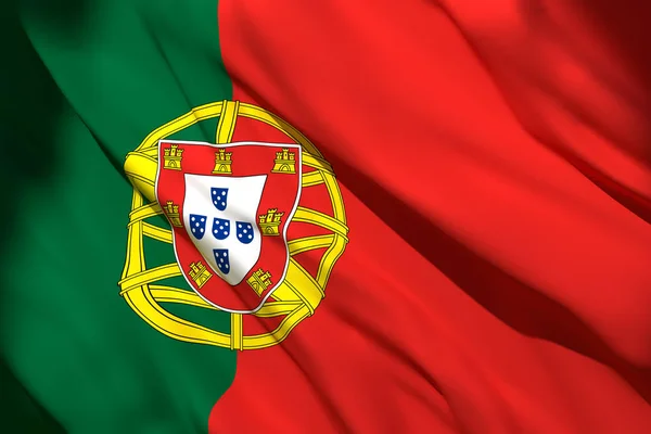 3d 葡萄牙国旗的渲染 — 图库照片