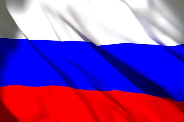 Τρισδιάστατη απεικόνιση του σημαία της Ρωσικής Ομοσπονδίας — Φωτογραφία Αρχείου