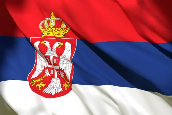 3d representación de la bandera de Serbia —  Fotos de Stock