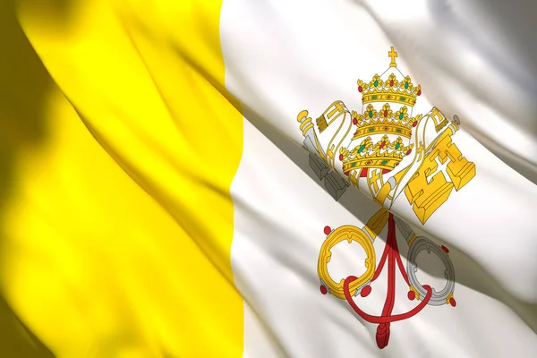 Vatikáni zászló 3D renderelés — Stock Fotó