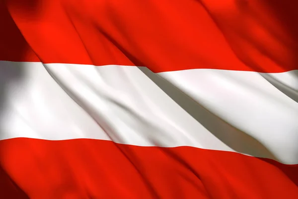 오스트리아 국기의 3D 렌더링 — 스톡 사진