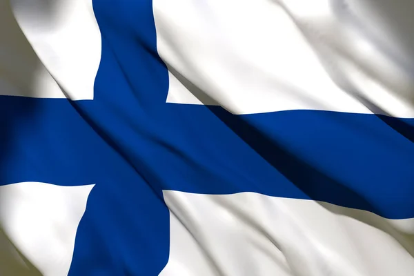 3D απόδοση της σημαίας της Φινλανδίας — Φωτογραφία Αρχείου