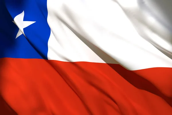 Prostorové vykreslování Chilské vlajky — Stock fotografie
