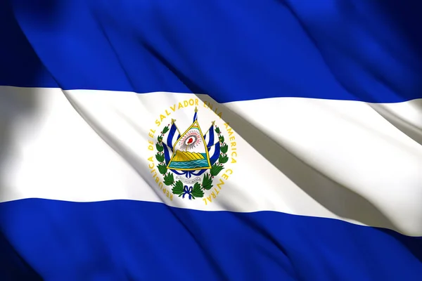 3d rendering of Republic of El Salvador flag — Stock Photo, Image