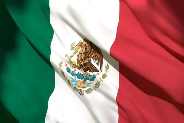 3D-rendering van Mexico-vlag — Stockfoto