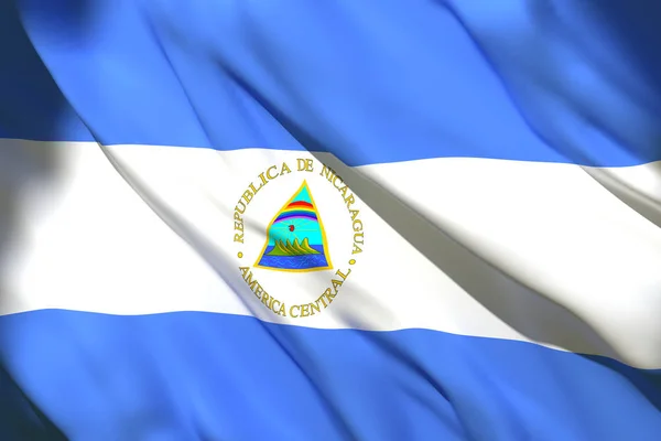 Rendering 3d della bandiera del Nicaragua — Foto Stock