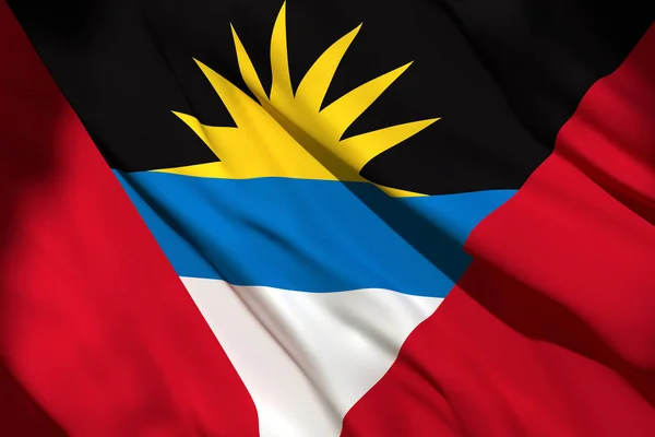 3D rendering van Antigua en Barbuda vlag — Stockfoto