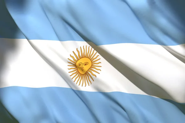 Prostorové vykreslování argentinské vlajky — Stock fotografie