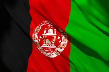 Afganistan bayrağının 3d render
