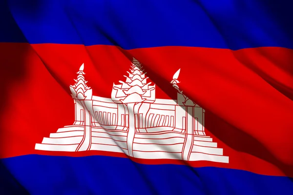 3D-rendering van Cambodja vlag — Stockfoto