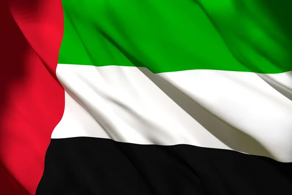 3D απόδοση της σημαίας των Ηνωμένων Αραβικών Εμιράτων — Φωτογραφία Αρχείου