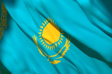 Kazakistan bayrağının 3d render