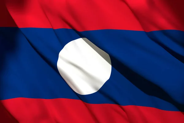 3d representación de la bandera de Laos —  Fotos de Stock