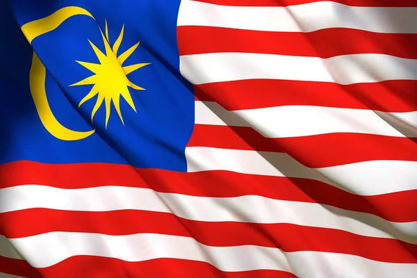 3D-rendering av Malaysia Flag — Stockfoto