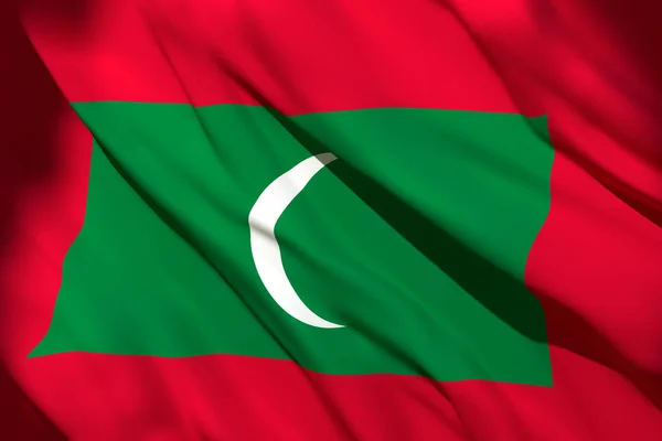 3d rendering of Maldives flag — Stock Photo, Image