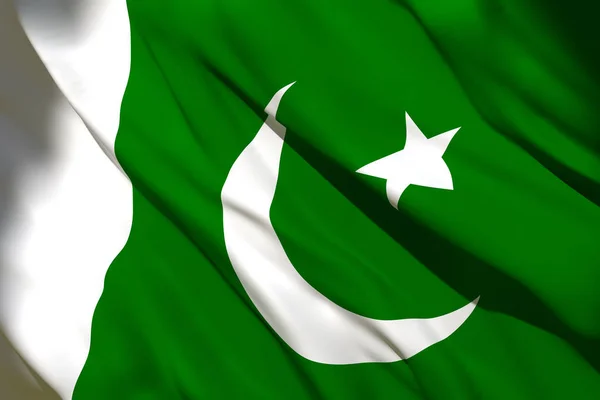 Prostorové vykreslování pákistánské vlajky — Stock fotografie
