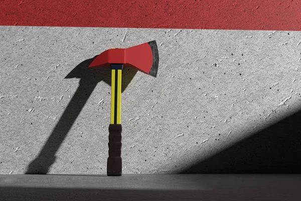 Fireman axe on a garage — Stock Photo, Image