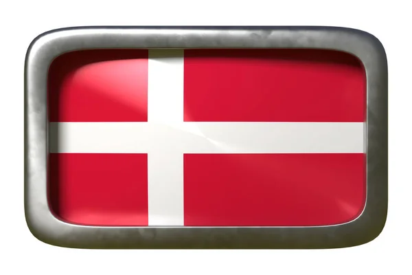 丹麦国旗标志 — 图库照片