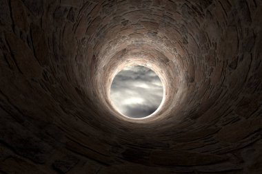 Bir taş tünel3d render