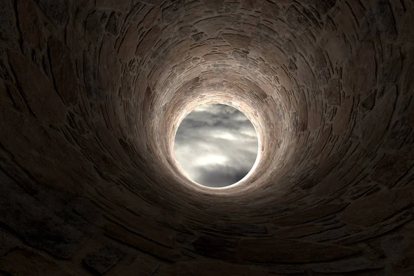 3D-Darstellung eines Steintunnels — Stockfoto
