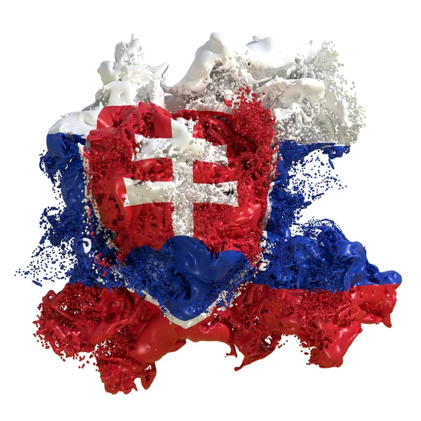 슬로바키아 국기 액체 — 스톡 사진