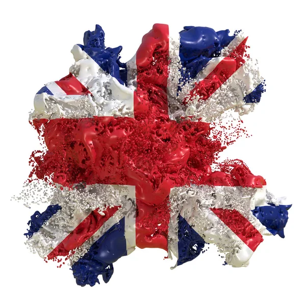 Storbritannien flagga vätska — Stockfoto