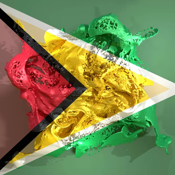 Guyanai zászló folyadék — Stock Fotó