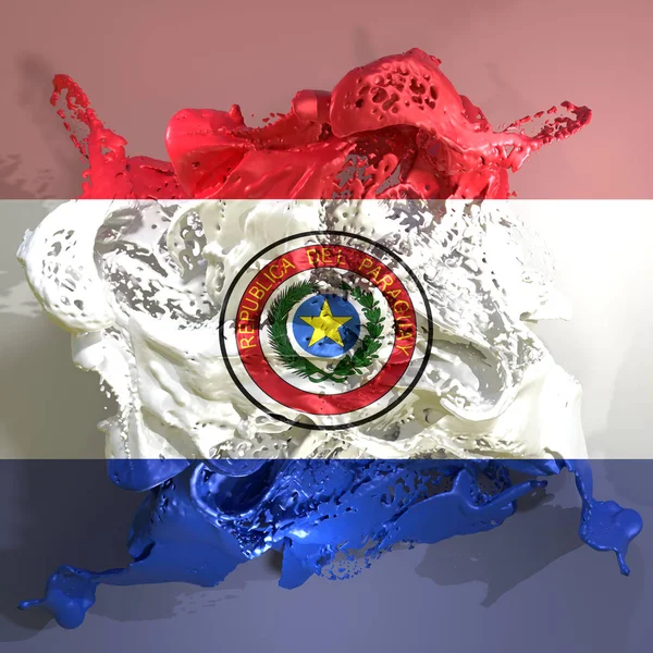 Парагвайський прапор рідкий — стокове фото