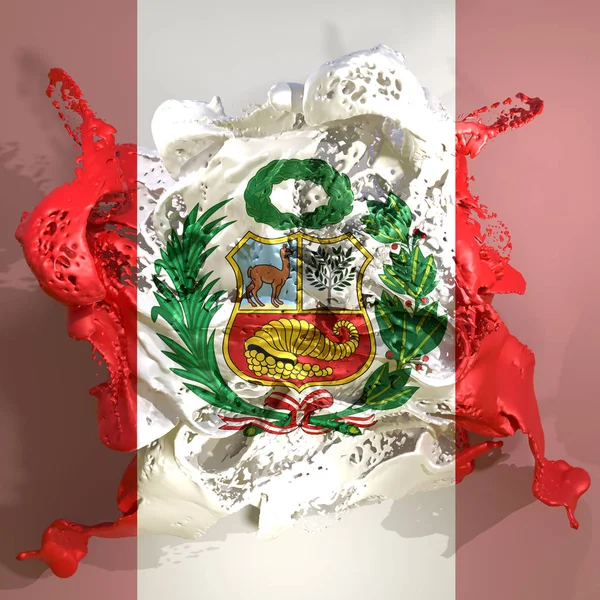 Perù bandiera liquido — Foto Stock