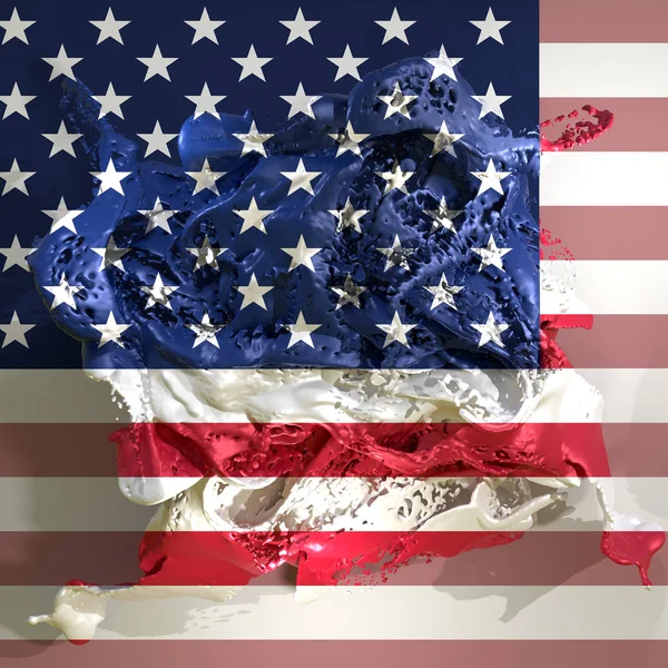 États-Unis d'Amérique drapeau liquide — Photo