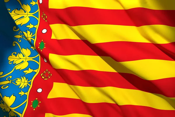 Valencia Gemeinschaftsfahne — Stockfoto