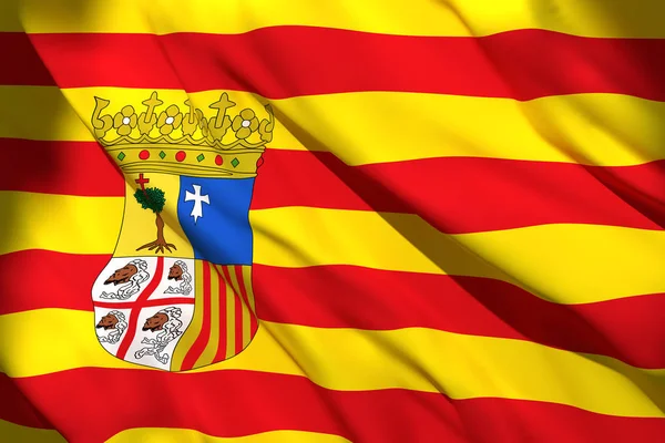 Флаг сообщества Арагон — стоковое фото