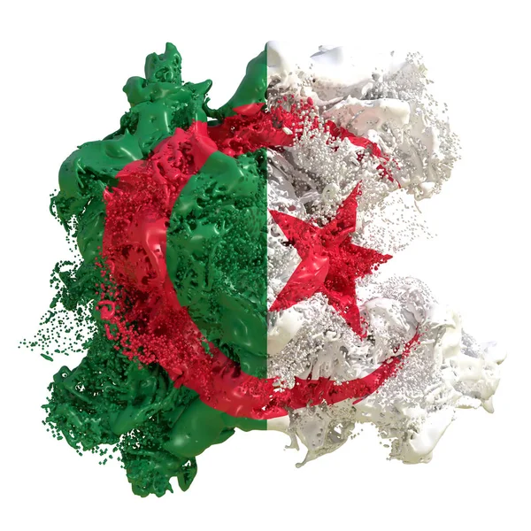 Algerije vlag vloeistof — Stockfoto