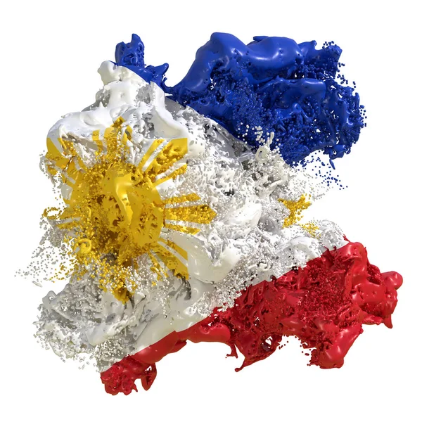Philippines flag liquid — Stock Photo, Image