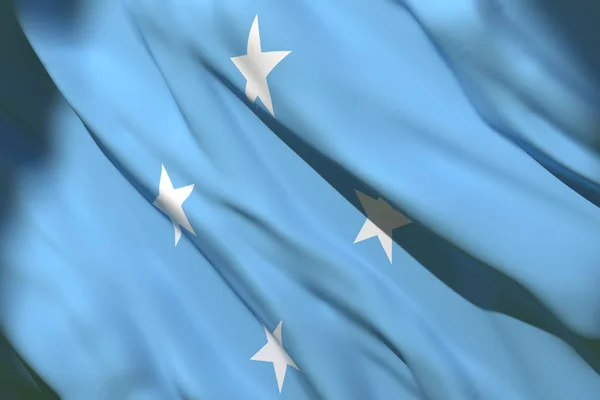 Micronesia, Federale Staten vlag zwaaien — Stockfoto