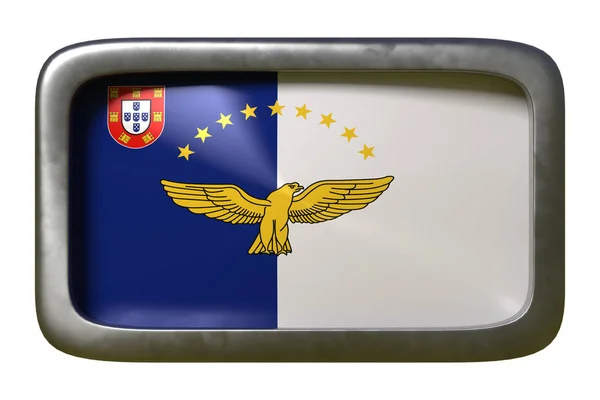 Azorerna flagga skylt — Stockfoto